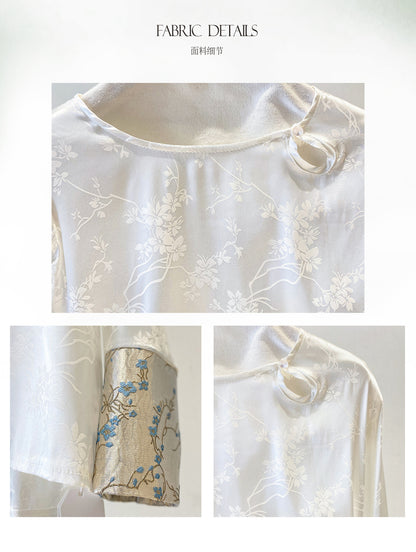 Elegant Spring Jacquard Hollow Shirt for Women