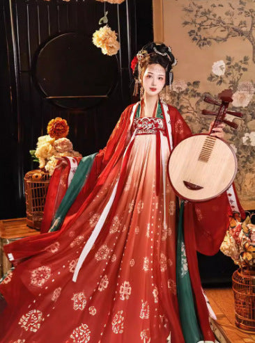 Tang Dynasty Hanfu Set — Princess & Empress Style Beizi Shirt & Qi Skirt