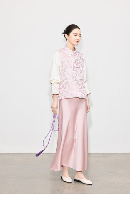 Stylish Retro Jacquard Vest Top for Women