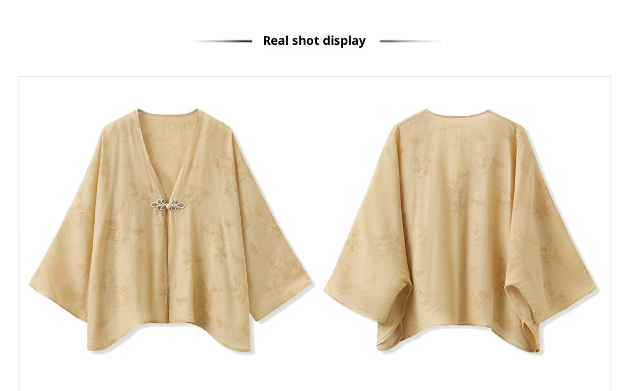 Elegant New Chinese Style High-End Women's Long Sleeve Loose Coat