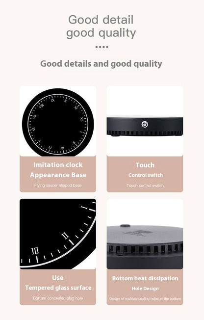 Levitating Globe Clock Night Light Gold Base Colorful Desk Lamp