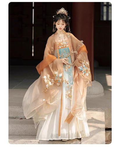 Oriental Ancient Hanfu — Chest-High Ru Skirt & Heavy Embroidery Outfit