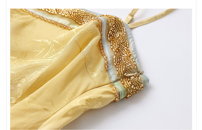 Elegant New Chinese Embroidered Jacquard Cardigan & Strap Dress Set