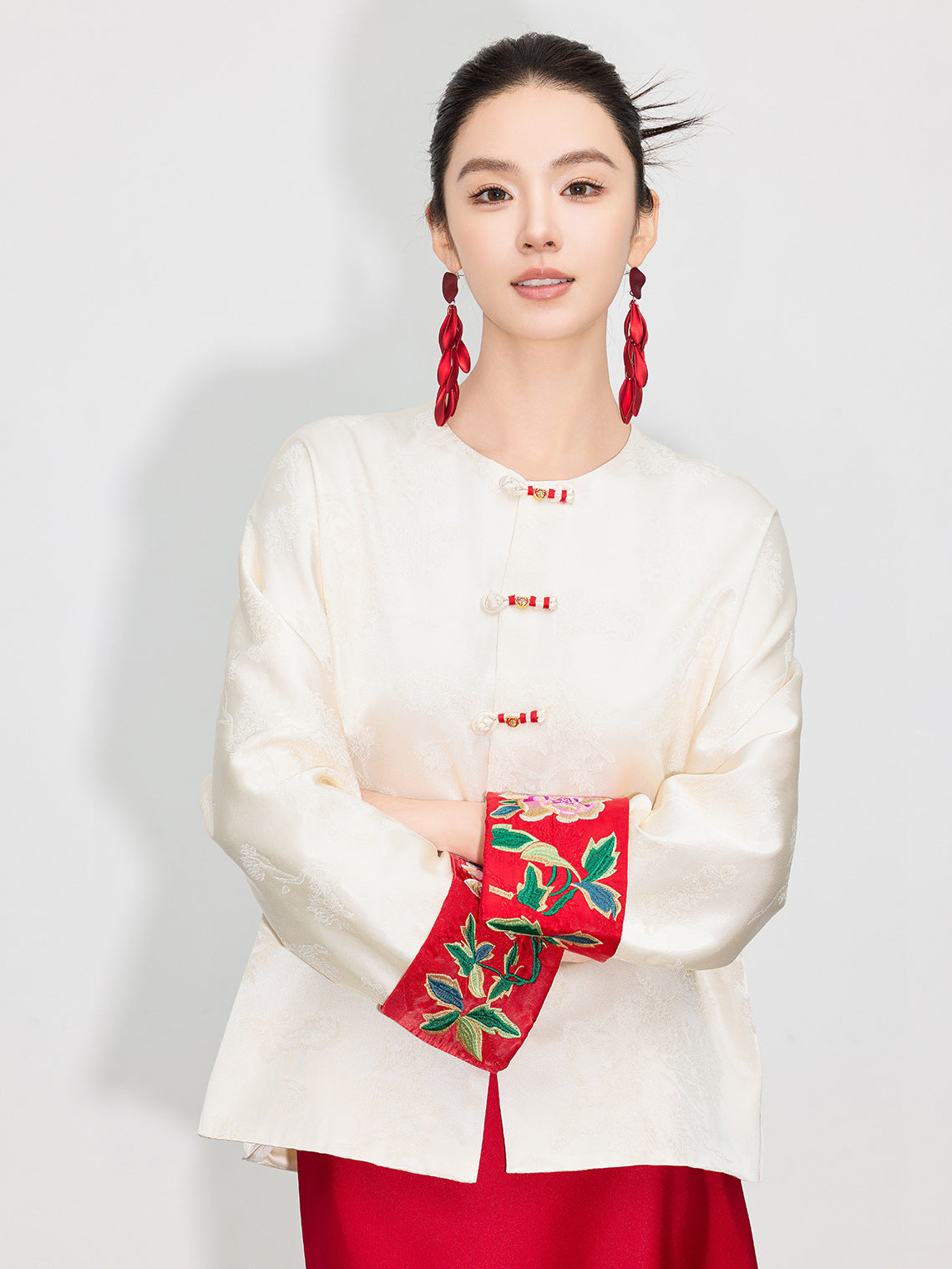 Stylish National Style Embroidered Top for Women