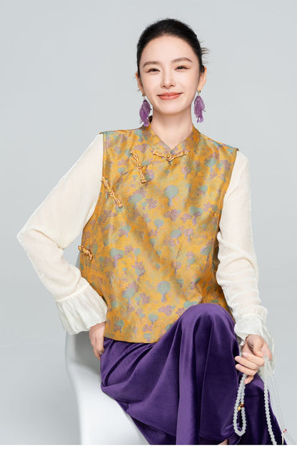 Stylish Sleeveless Vest with Stand Collar