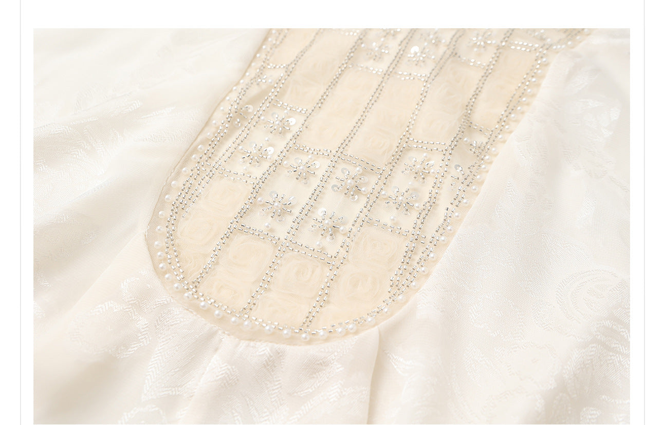 New Chinese Style Beaded Embroidered High-End Blouse for Women