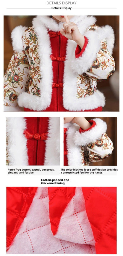Children’s New Chinese Style Hanfu | Baby Girls’ Warm Tang Suit Winter Outfit