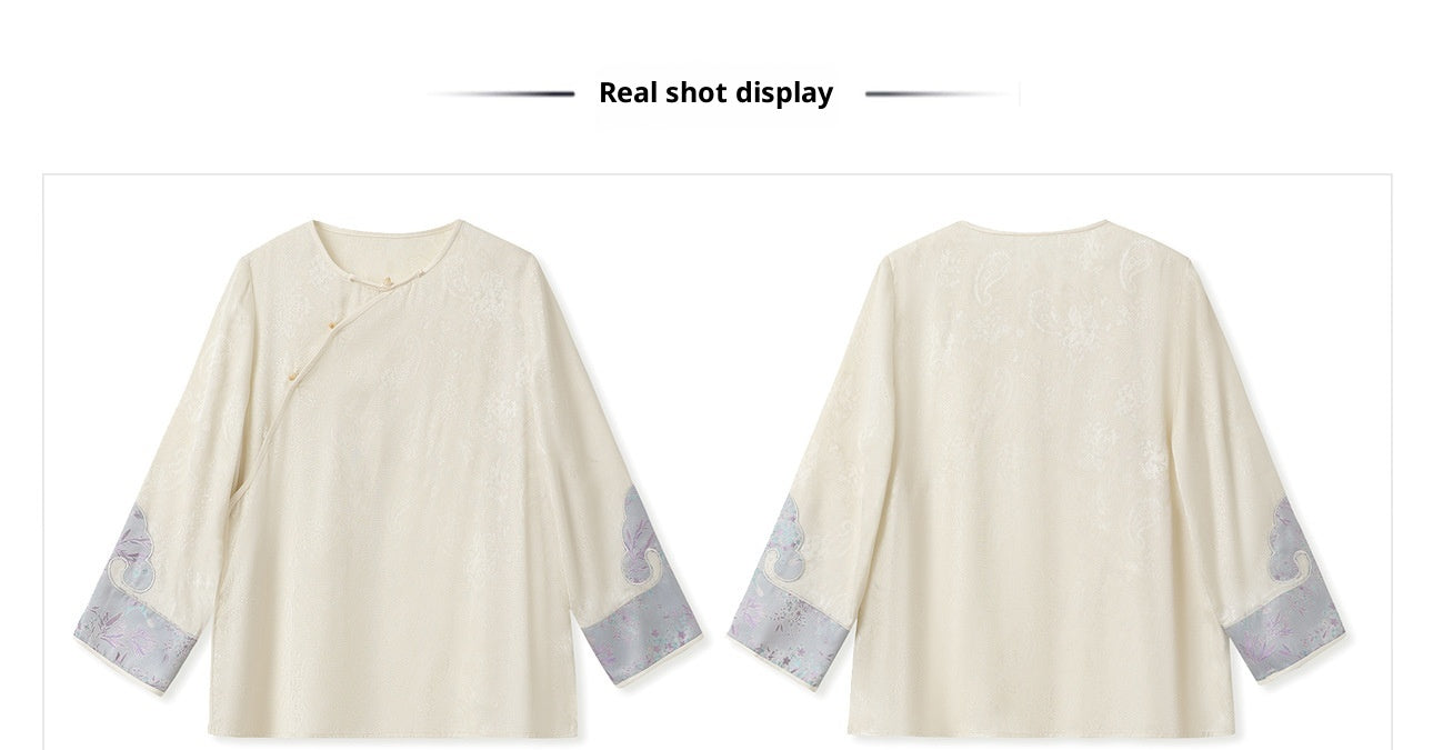 2025 New Chinese Style Elegant Jacquard Shirt | High-End Embroidered Button Top