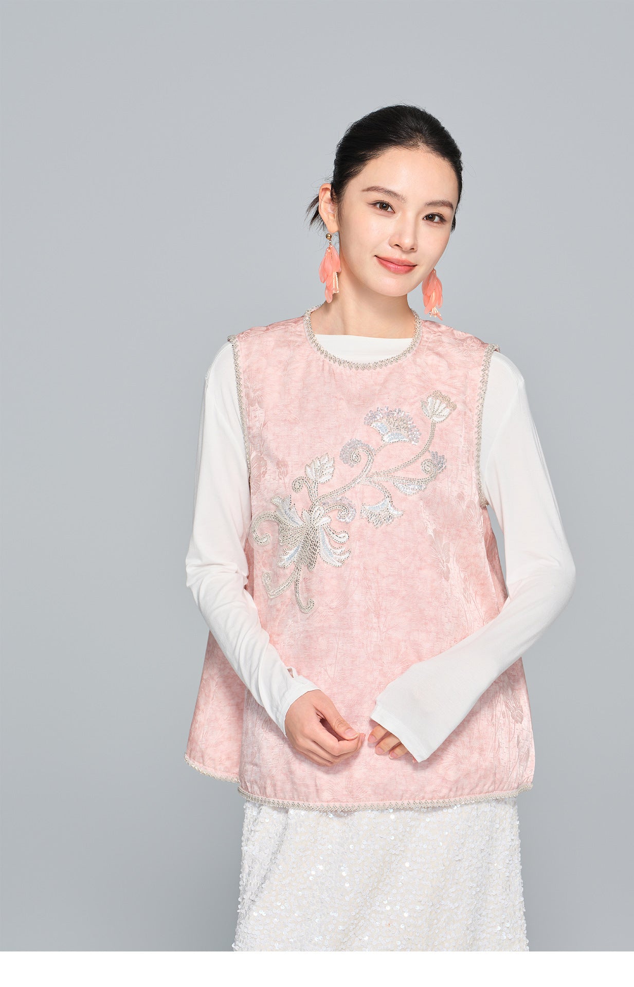 Stylish Heavy Embroidery Vest for Women