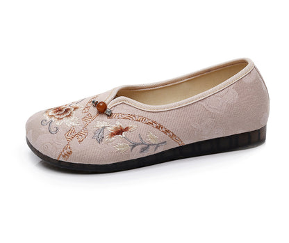 Old Beijing Style Women’s Flats — Retro Embroidered Costume Shoes