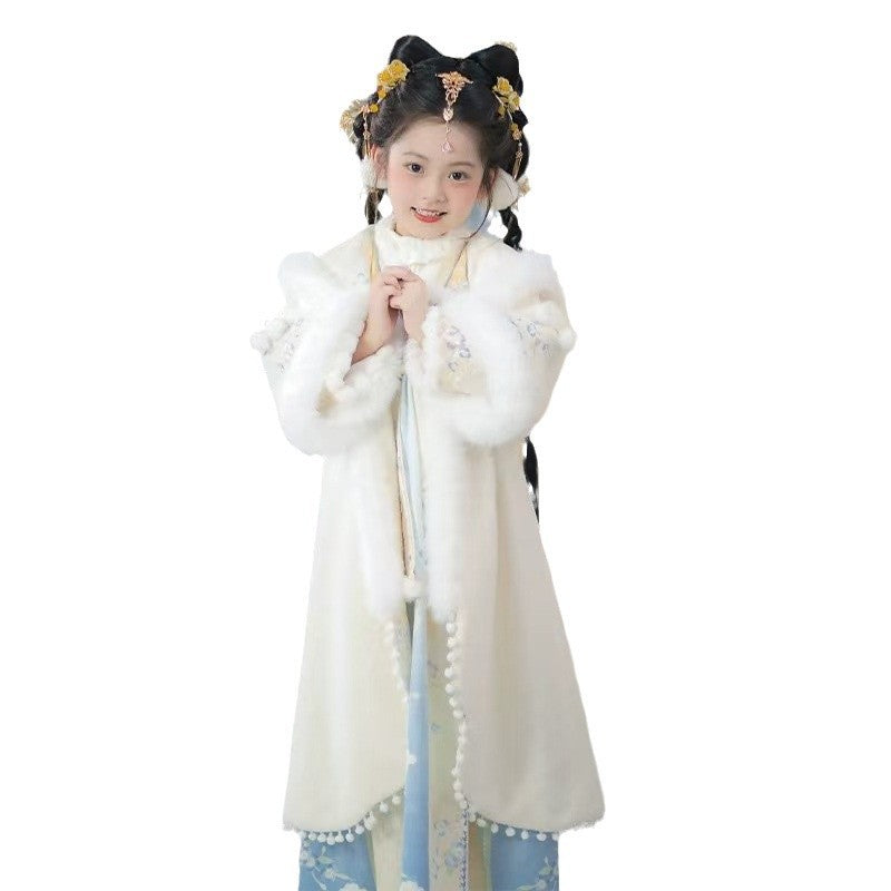 Children’s Winter Hanfu | Thickened Tang Suit New Year Outfit for Girls