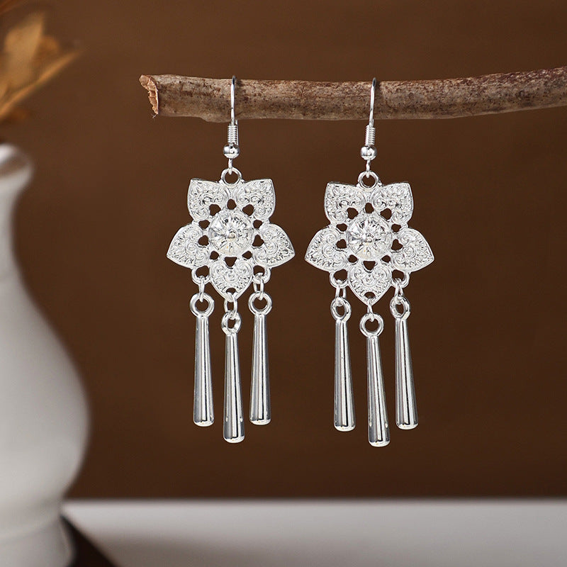 Ancient Style Ethnic Earrings | Elegant Miao Jewelry for Women