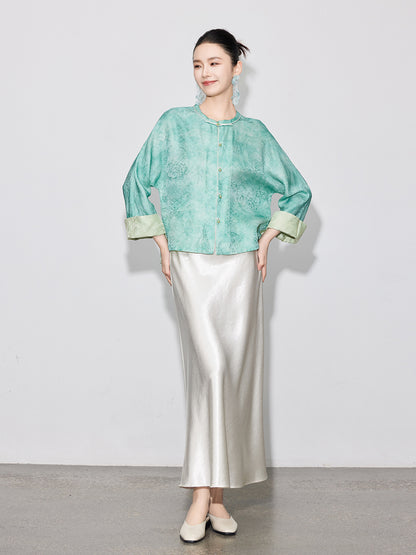 Chic High-End Diagonal Cut Satin Mermaid Skirt