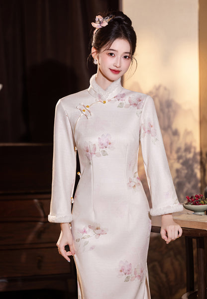 High-End Chinese Qipao – Gorgeous Winter Dress for Women