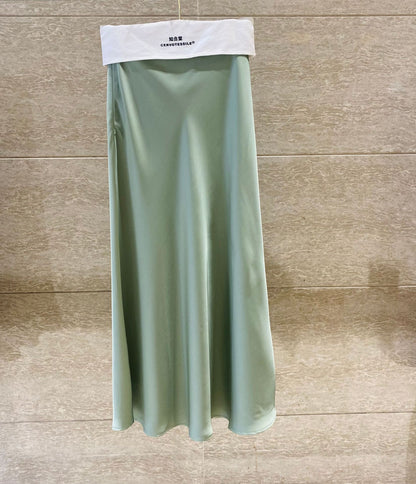 Chic Glossy Satin Mermaid Half Skirt, High-End Design