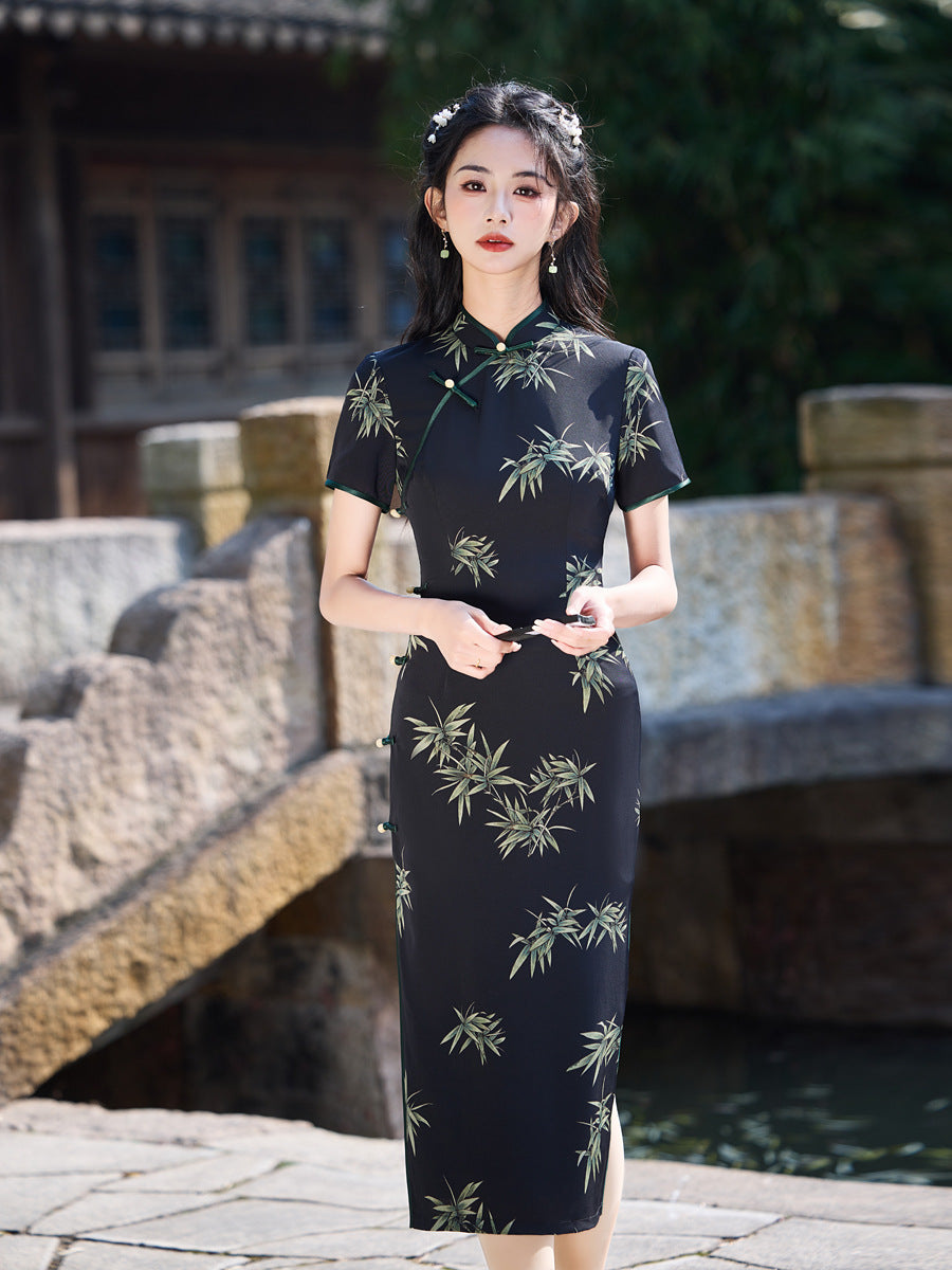 Improved Chinese Style Qipao – Slim Fit High-End Dress