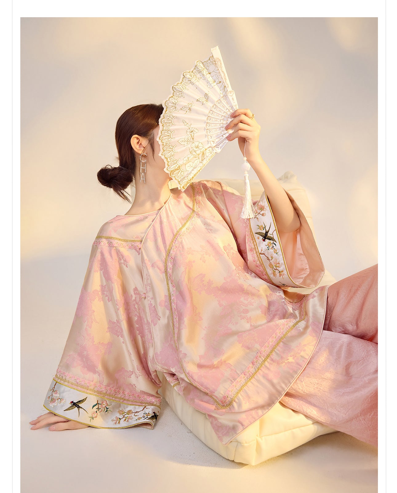 Elegant Jacquard Rayon Shirt New Chinese Style Loose Top