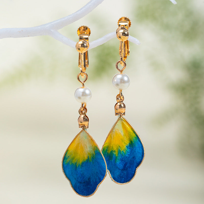 Handmade silk velvet earrings accessories ear hooks and ear clips