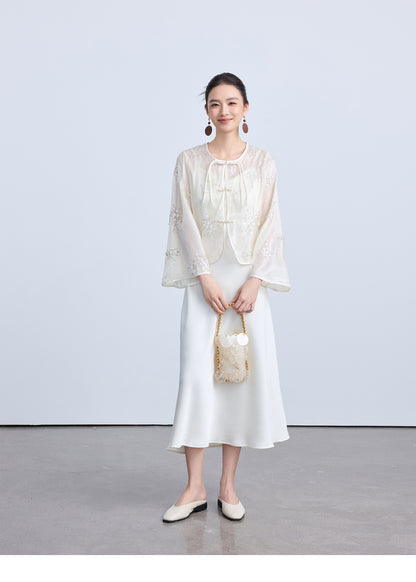 Elegant Sheer Embroidered Top