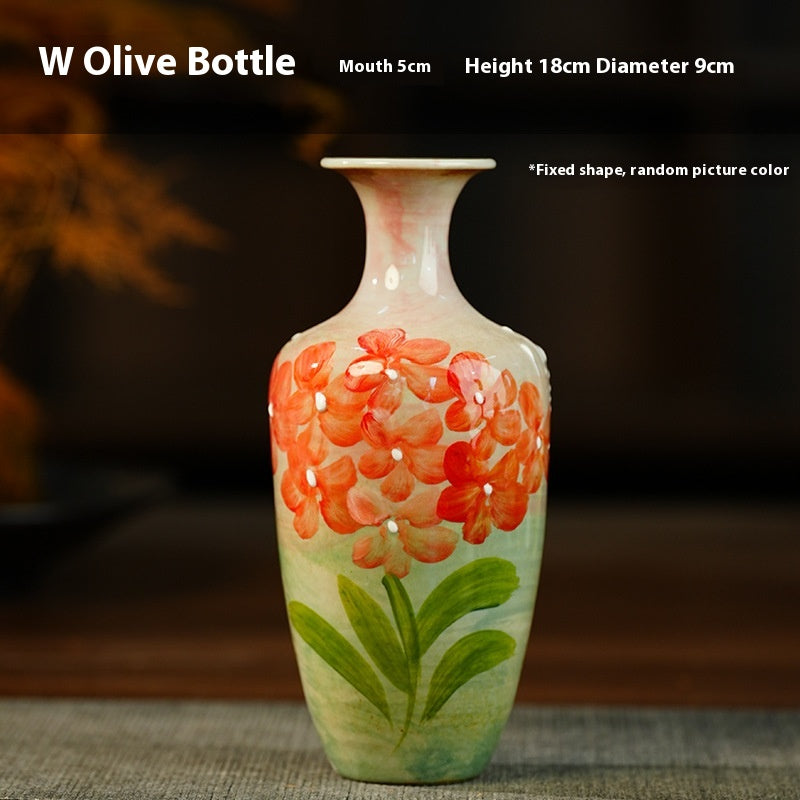 Jingdezhen Handmade Ceramic Vase — Oil Painting Style Small Home Decor