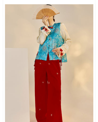 Early Autumn Retro Embroidered Vest | New Chinese Style Women's Top