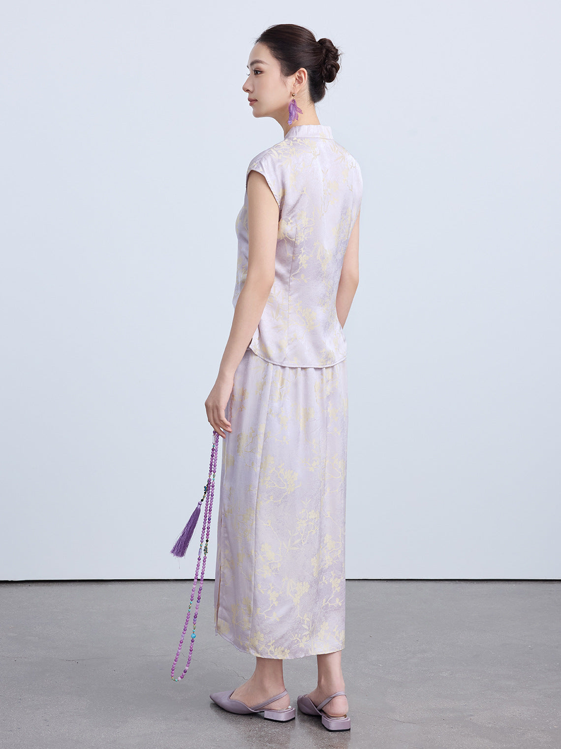 High-End Retro Jacquard Midi A-Line Skirt