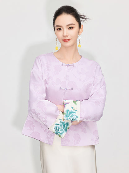 Spring Retro Embroidered Loose Slimming Jacket for Women