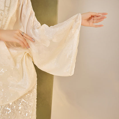 New Chinese Style Beaded Embroidered High-End Blouse for Women