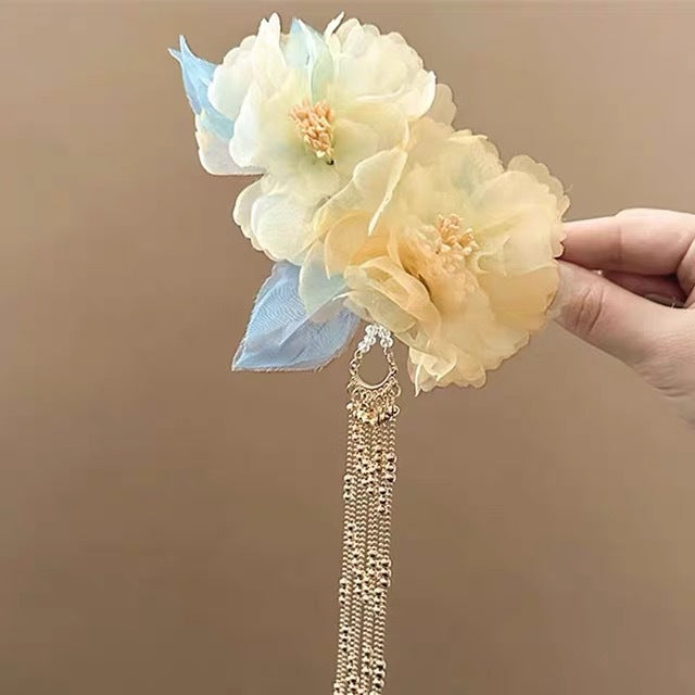 High Value Cheongsam Hair Ornament Silk Flower Hair Clip Hairpin