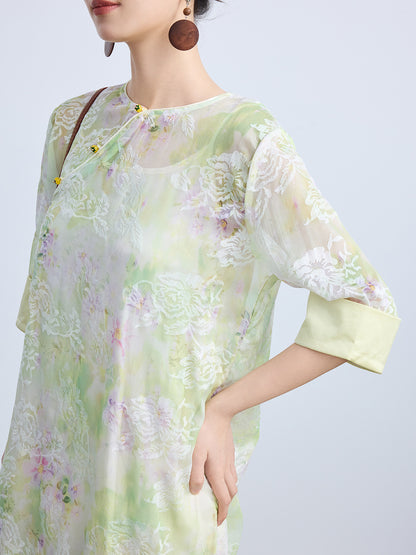 High-End Women's Qipao – Loose Elegant Retro Summer Dress