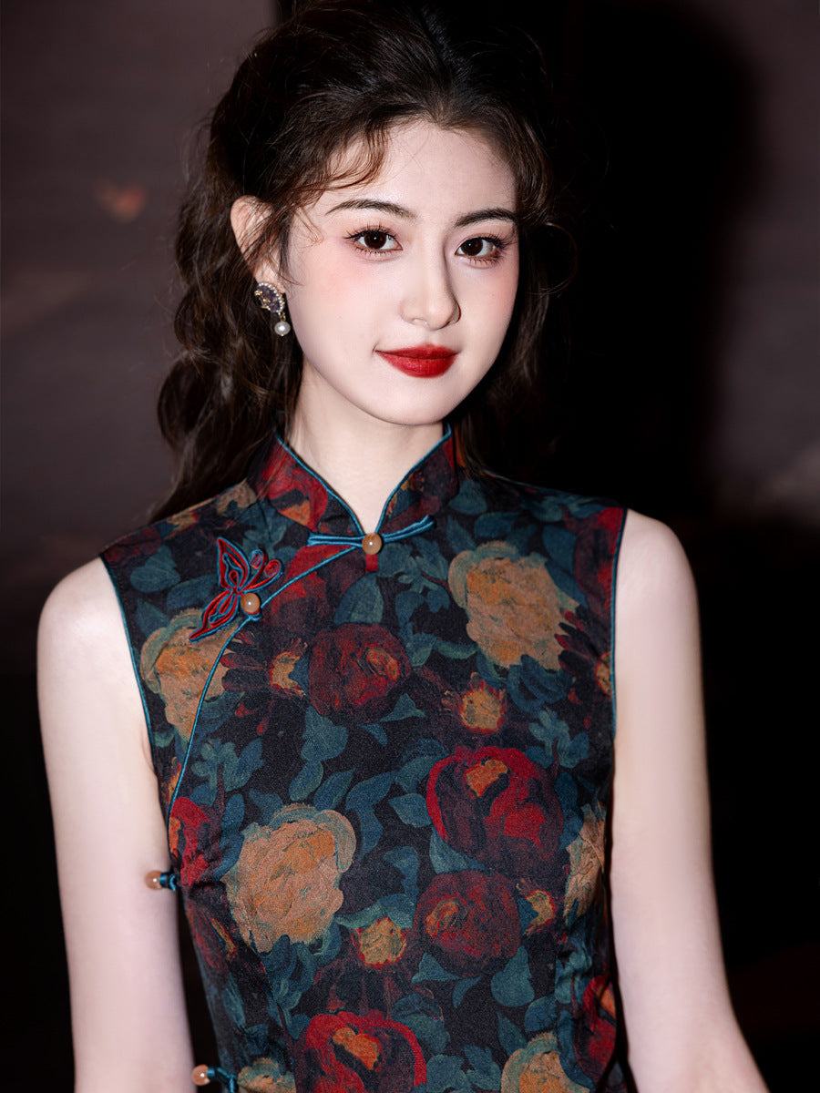 Youthful Long Cheongsam – Socialite High-End Elegant Dress