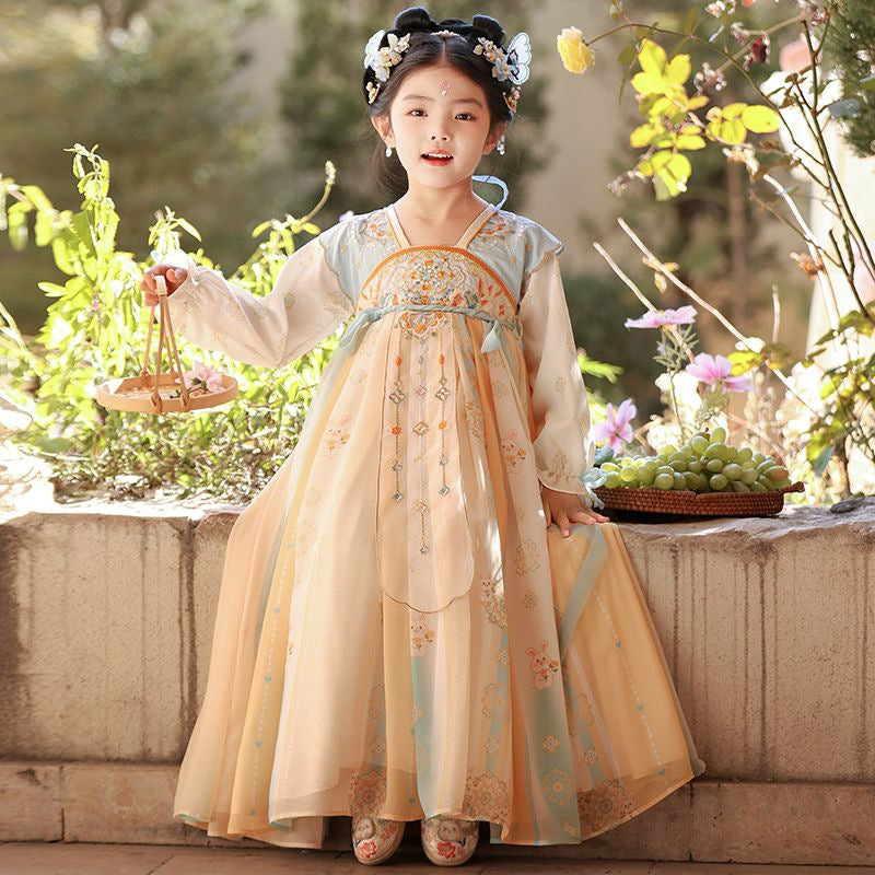 Girls’ Spring Autumn Hanfu Dress | Chinese Style Fairy Tang Suit Princess Outfit