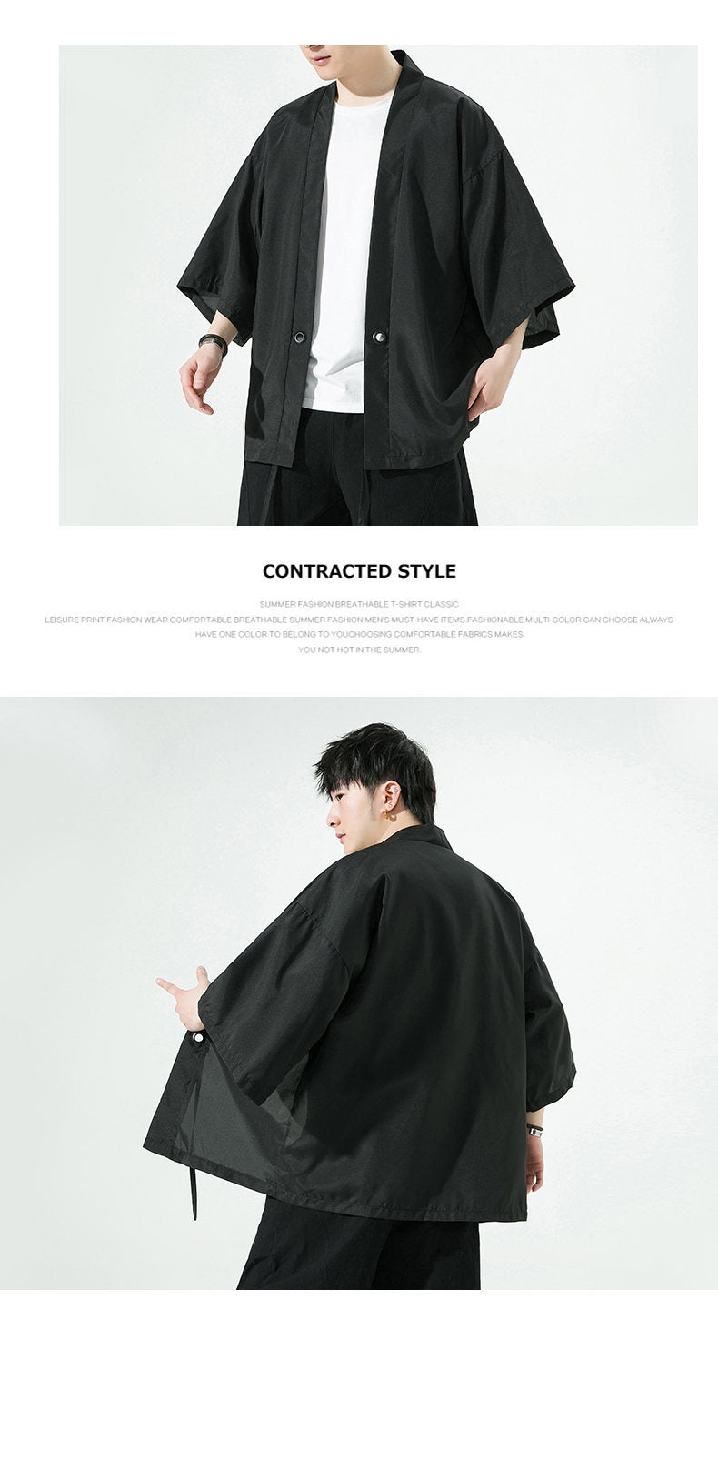 Summer Chinese Style Mens Hanfu Cardigan Taoist Robe Sun Protection