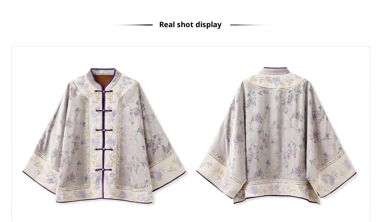 Early Autumn Silk Embroidered Retro Loose Chinese Style Jacket