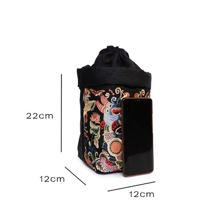 Elegant Xiangyun Silk Crossbody Purse — Hanfu & Cheongsam Match