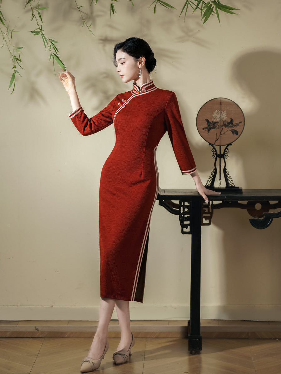 New Chinese Style Cheongsam – Slim Fit Daily Elegant Dress