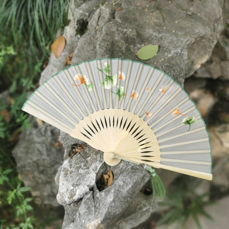Handmade Suzhou Embroidery Folding Fan — Chinese Style Craft Gift