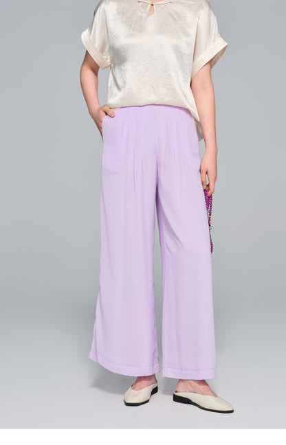 Elegant Slimming Wide-Leg Pants, Draped Design