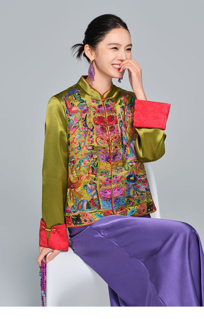 Stylish Embroidered Acetate Jacket