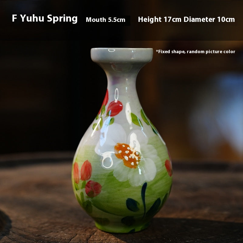 Jingdezhen Handmade Ceramic Vase — Oil Painting Style Small Home Decor
