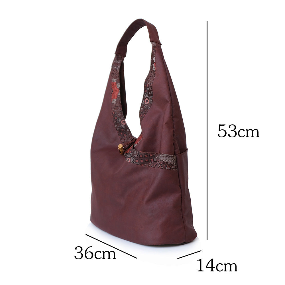 National Style Xiangyun Silk Tote — Elegant Vintage Underarm Bag