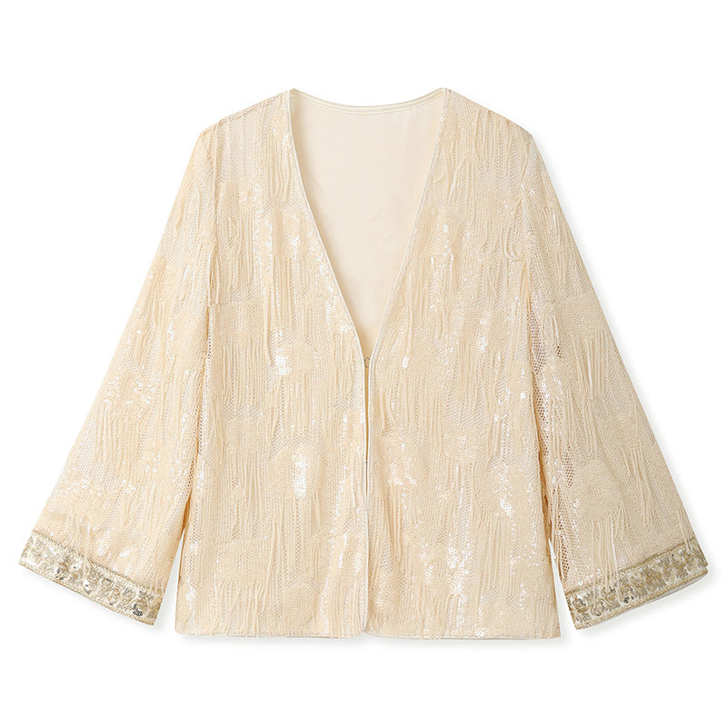 Autumn High-End Embroidered Tassel Cardigan | New Chinese Style Top