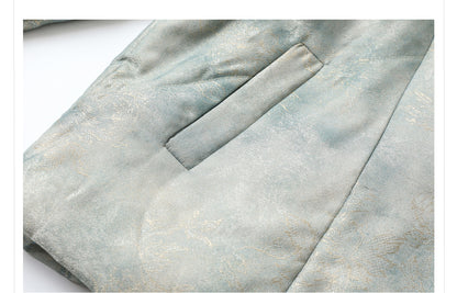 New Chinese Style Feather Collar Embroidered Cotton Jacket for Women