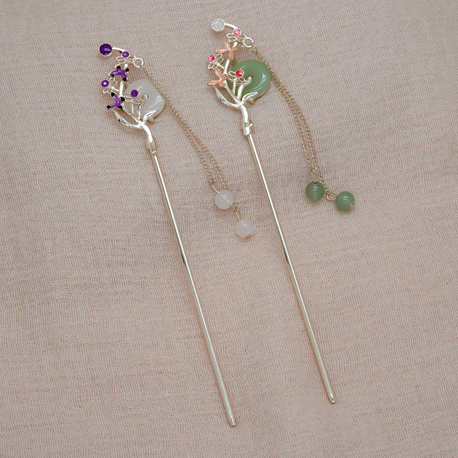 Butterfly Tassel Hairpin | New Chinese Style Elegant Hanfu Step Hair Accessory