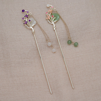 Butterfly Tassel Hairpin | New Chinese Style Elegant Hanfu Step Hair Accessory