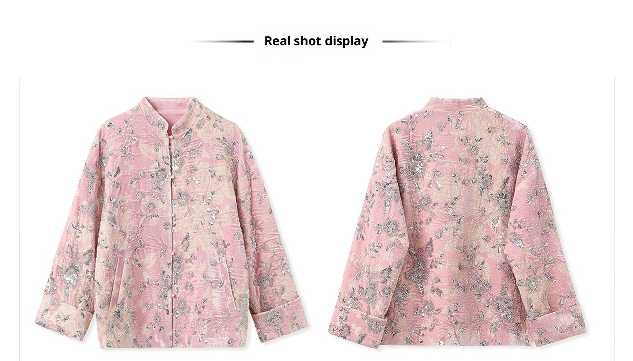 2026 Spring New Chinese Beaded Rayon Elegant Youthful Jacket
