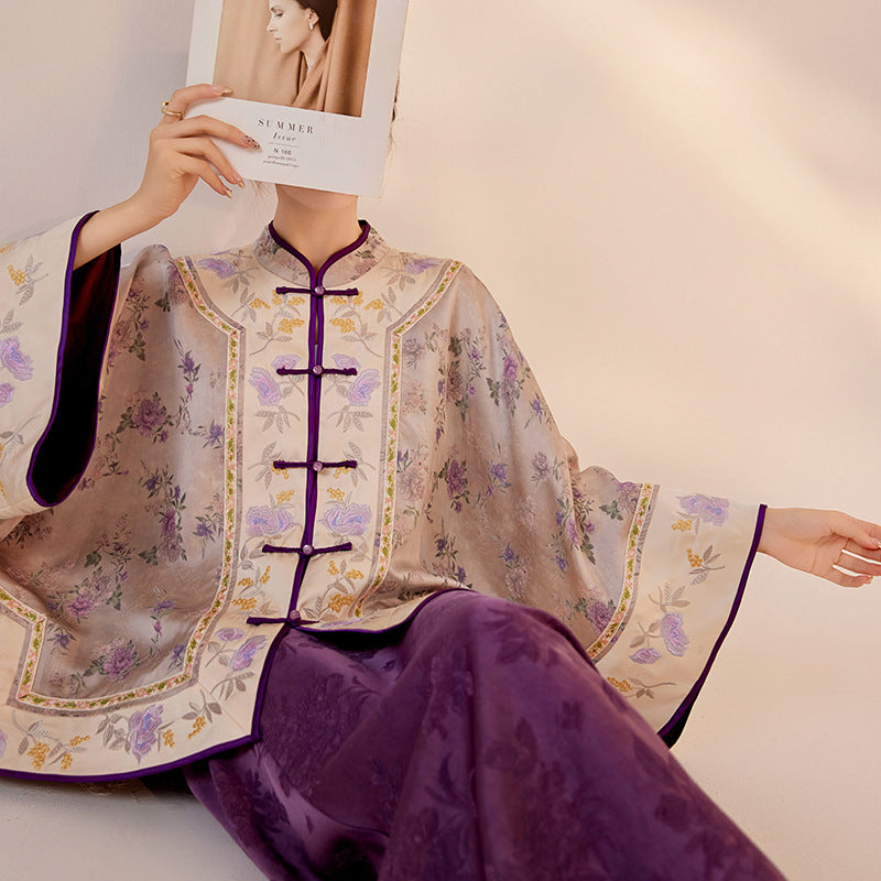 Early Autumn Silk Embroidered Retro Loose Chinese Style Jacket