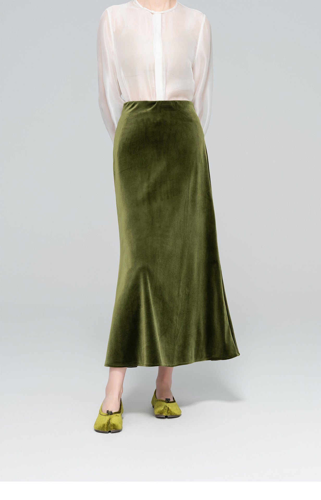 Velvet Draped Glossy Skirt for Women, Elegant Slimming Design