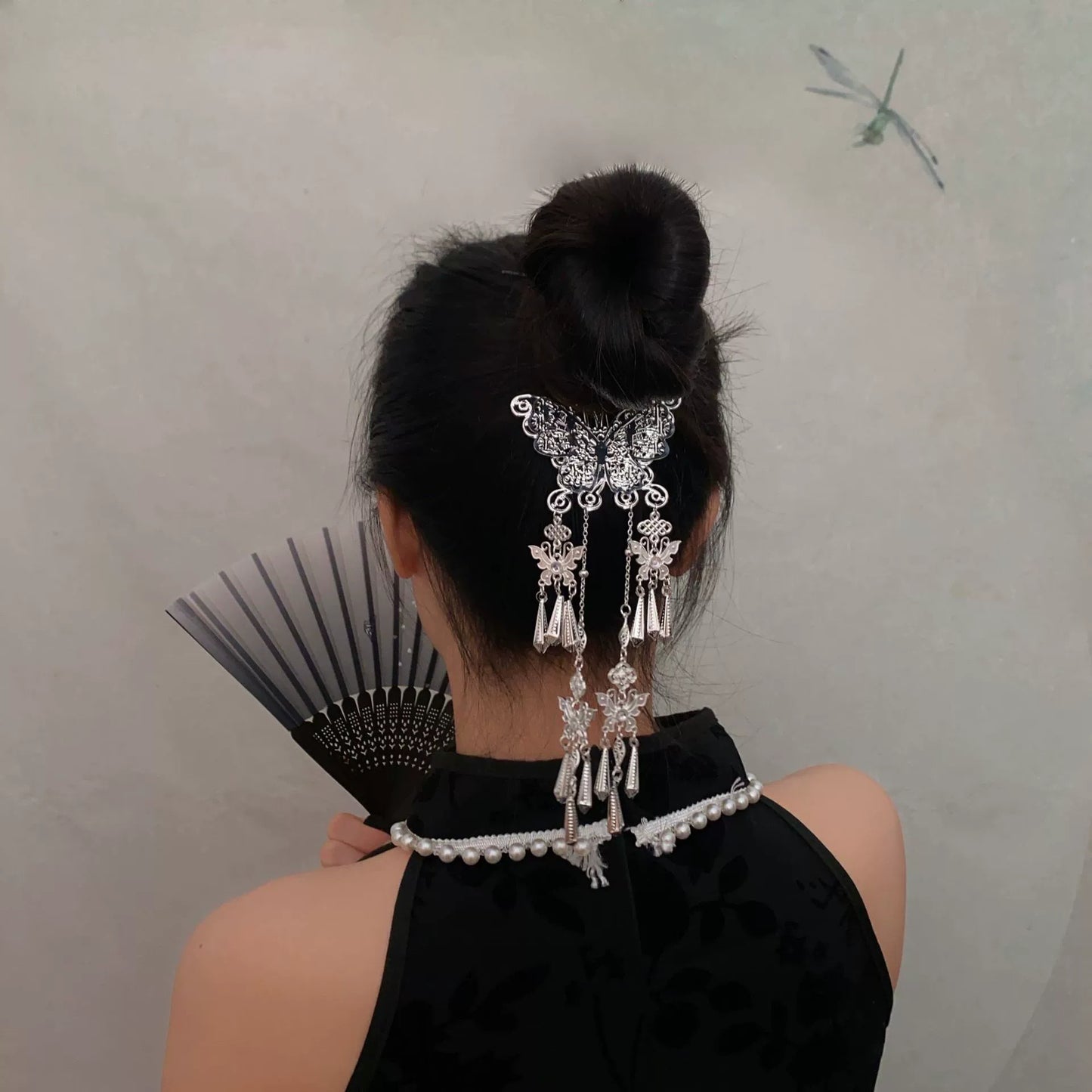 Ancient Style Hanfu Hairpin | Elegant Cheongsam Back Hair Accessory for Women