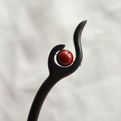 Ancient Style Hanfu Hairpin Travel Versatile Green Beads Ebony Hairpin